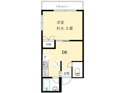 古谷ビル(1DK/4階)の間取り写真