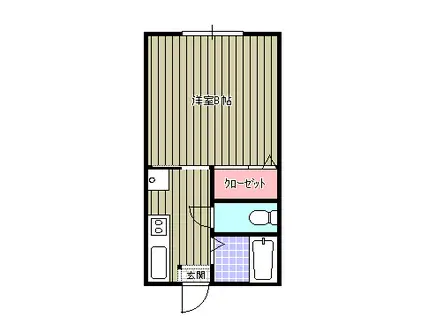 エスティアム中須賀(1K/2階)の間取り写真