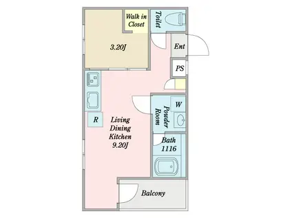 MOVE中村公園GRANDE(1LDK/3階)の間取り写真