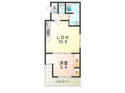 フジパレスローズコート(1LDK/2階)の間取り写真