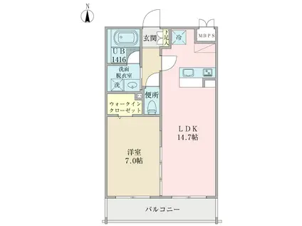 サンライズ梅北(1LDK/2階)の間取り写真