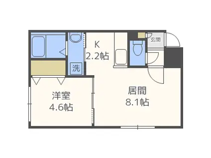 REVIERS(1LDK/4階)の間取り写真