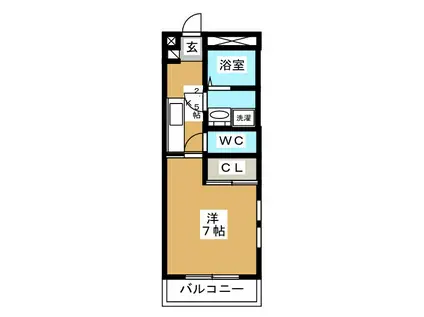 アンソン御殿山III(1K/2階)の間取り写真