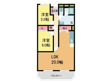 縁樹逆瀬川アーバンライフ(2LDK/3階)の間取り写真
