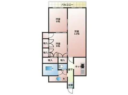 ジュネシオン平井(3DK/10階)の間取り写真