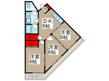 グレースマンション(3DK/3階)の間取り写真
