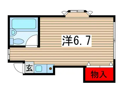 ピュアトラスト稲毛東(ワンルーム/2階)の間取り写真