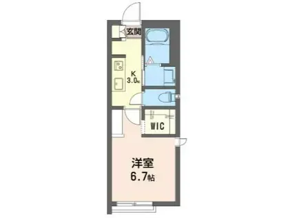 ハルメゾン(1K/1階)の間取り写真