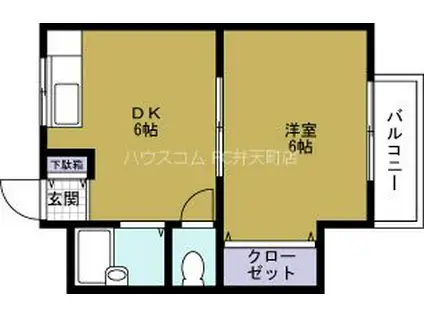 中野ビル(1DK/5階)の間取り写真