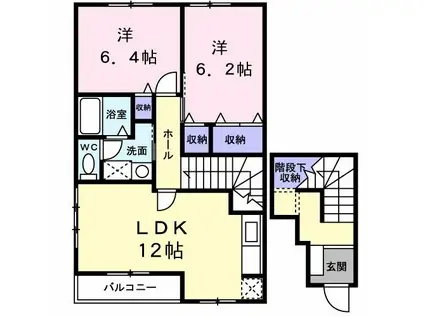 コーナーガーデン(2LDK/2階)の間取り写真