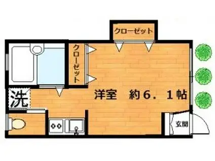 フェリーチェ東が丘(ワンルーム/1階)の間取り写真