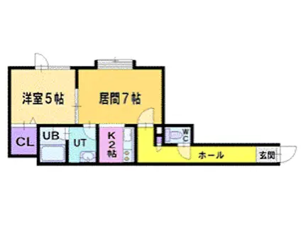 エントシュパンネンI(1LDK/2階)の間取り写真