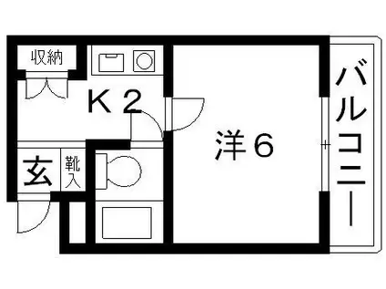 リバティーコート(1K/4階)の間取り写真