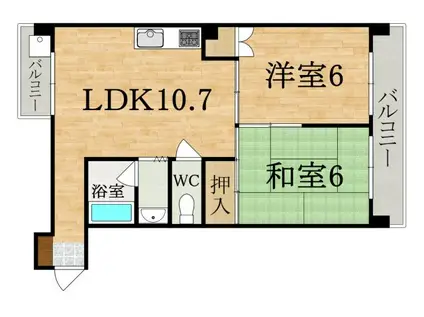 ザ・ノウブルマンション貴人館(2LDK/3階)の間取り写真