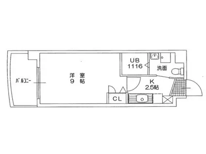 ベルガ北方(1K/6階)の間取り写真
