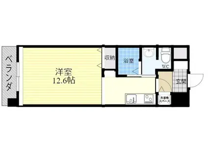 テリオ中島西(ワンルーム/3階)の間取り写真