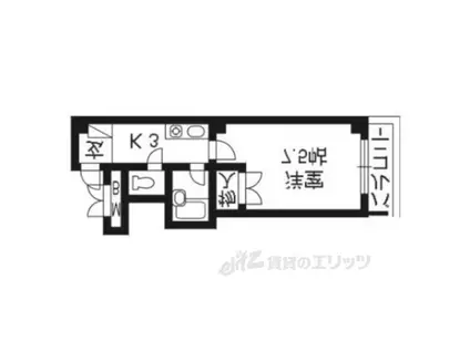 ハイツ中御門(1K/3階)の間取り写真