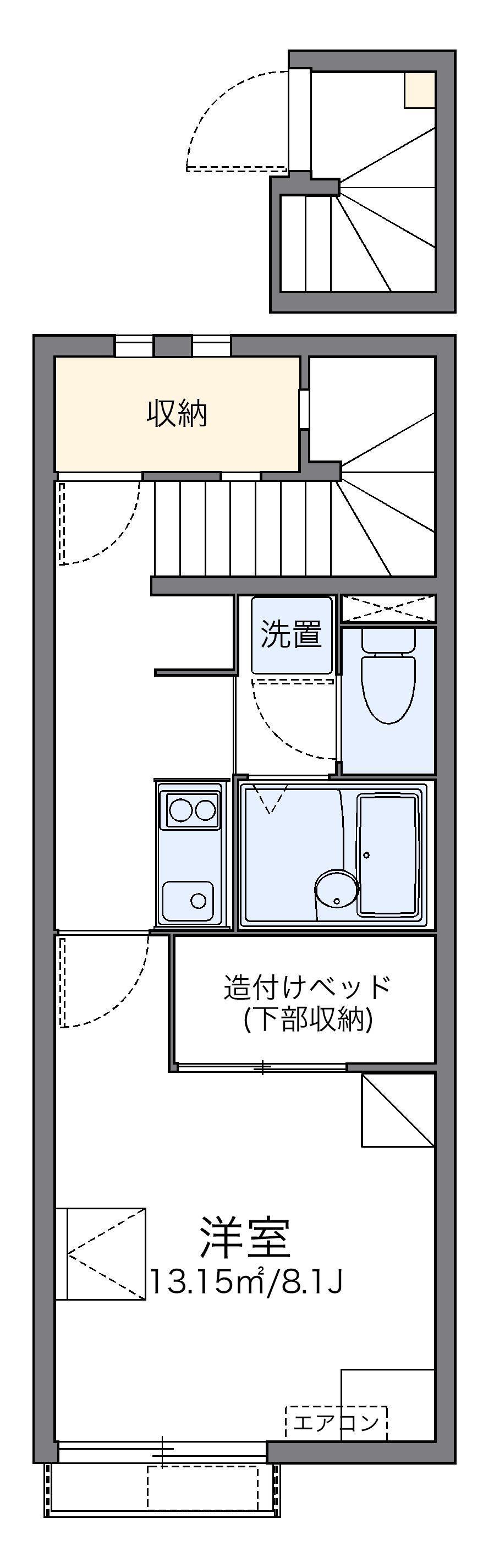 レオネクストアダージョ(1K/2階)の間取り写真
