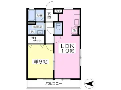 セジュールL3(1LDK/1階)の間取り写真