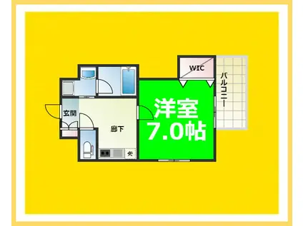 プランドール難波(1K/8階)の間取り写真