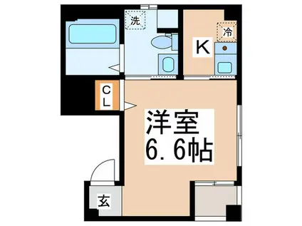 エヌエムヴァンキャトフ(1K/1階)の間取り写真