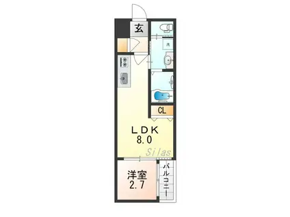 H-MAISON森ノ宮I(1LDK/3階)の間取り写真