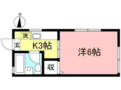 サンハイツ(1K/2階)の間取り写真