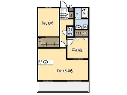 アルテマイスター 潮見(2LDK/5階)の間取り写真