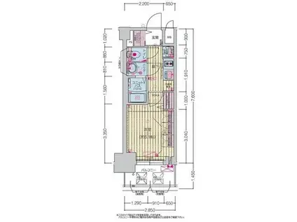 プレサンス上前津ディアシス(1K/4階)の間取り写真