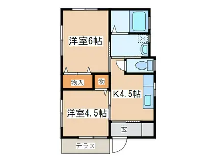 メゾン金子(2K/1階)の間取り写真