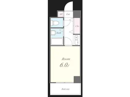 サンユタカマンション(1K/2階)の間取り写真