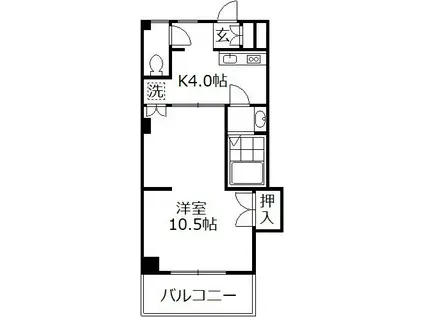 シュロス吉川(1K/3階)の間取り写真