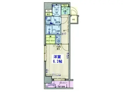 ガラステージ日本橋(1K/8階)の間取り写真