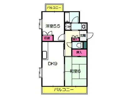 パレ・ロワイヤル(2LDK/2階)の間取り写真