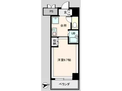 ミューズ東葛西(1K/4階)の間取り写真