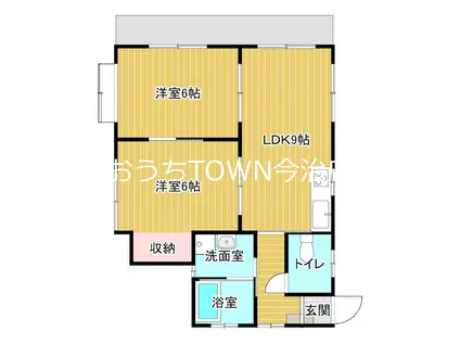プレザントヒル(2LDK/2階)の間取り写真
