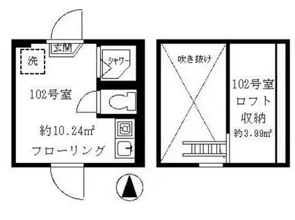 ティ・アーモショコラ(ワンルーム/1階)の間取り写真