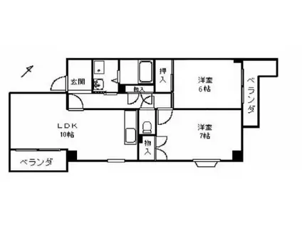 雅マンション パートII(2LDK/2階)の間取り写真