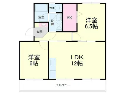 早出グリーンコーポ(2LDK/1階)の間取り写真