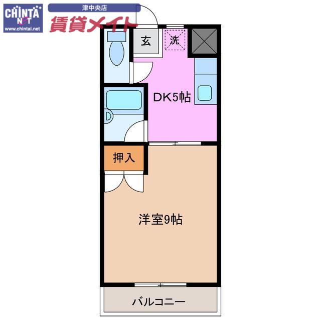 エグゼ3(1DK/2階)の間取り写真