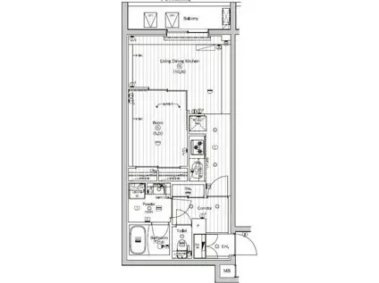 PREMIUMCUBE東高円寺DEUX(1LDK/2階)の間取り写真