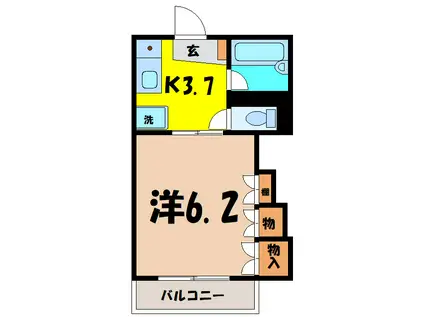 Mハイツ(1K/1階)の間取り写真