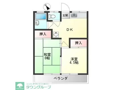 メゾン田辺(2DK/2階)の間取り写真