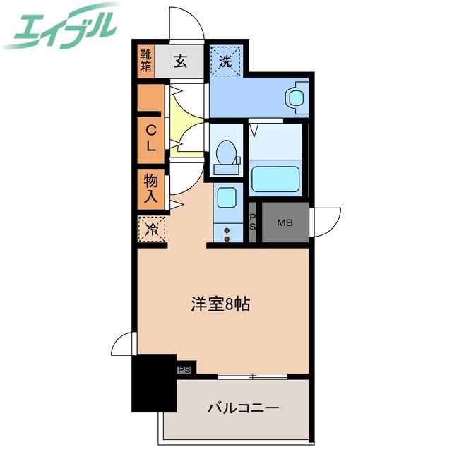 S-RESIDENCE四日市駅前COULEUR(ワンルーム/5階)の間取り写真