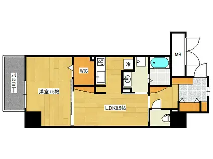 RYUO HILLS(1LDK/6階)の間取り写真