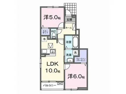 コホラパレス(2LDK/1階)の間取り写真
