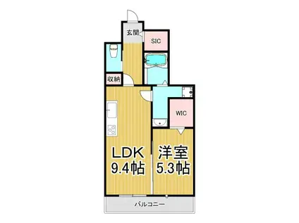 ヴァンベール仁川(1LDK/2階)の間取り写真