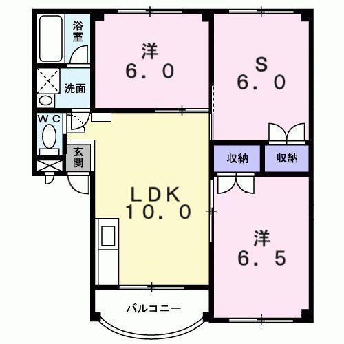 マノワール(2SLDK/2階)の間取り写真