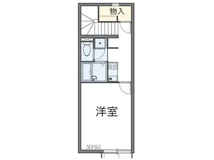 レオネクストタートルクレインI(1K/2階)の間取り写真