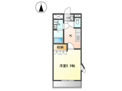 メゾン・ド・ローレライ B(1K/2階)の間取り写真